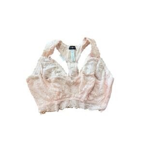 Cosabella Never Say Never Racerback Lace Bralette Soft Pink Size XL
